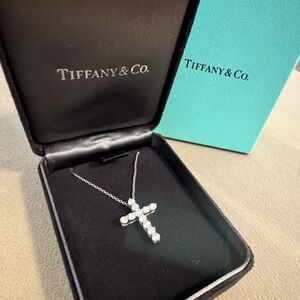 Tiffany & Co. Silver Cross with Diamonds Necklace